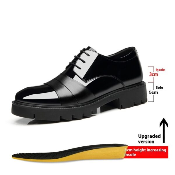 Height Increasing Insole 10cm Men’s Business Formal Wear Paint Bright Leather 8cm Platform Height Increasing Shoes