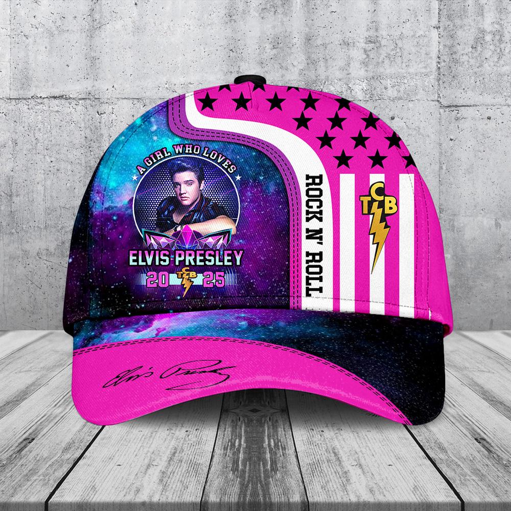 A Girl Who Loves Elvis Presley Music Classic Baseball Cap For Fans A Girl Who Loves Elvis Presley Music Classic Baseball Cap For Fans