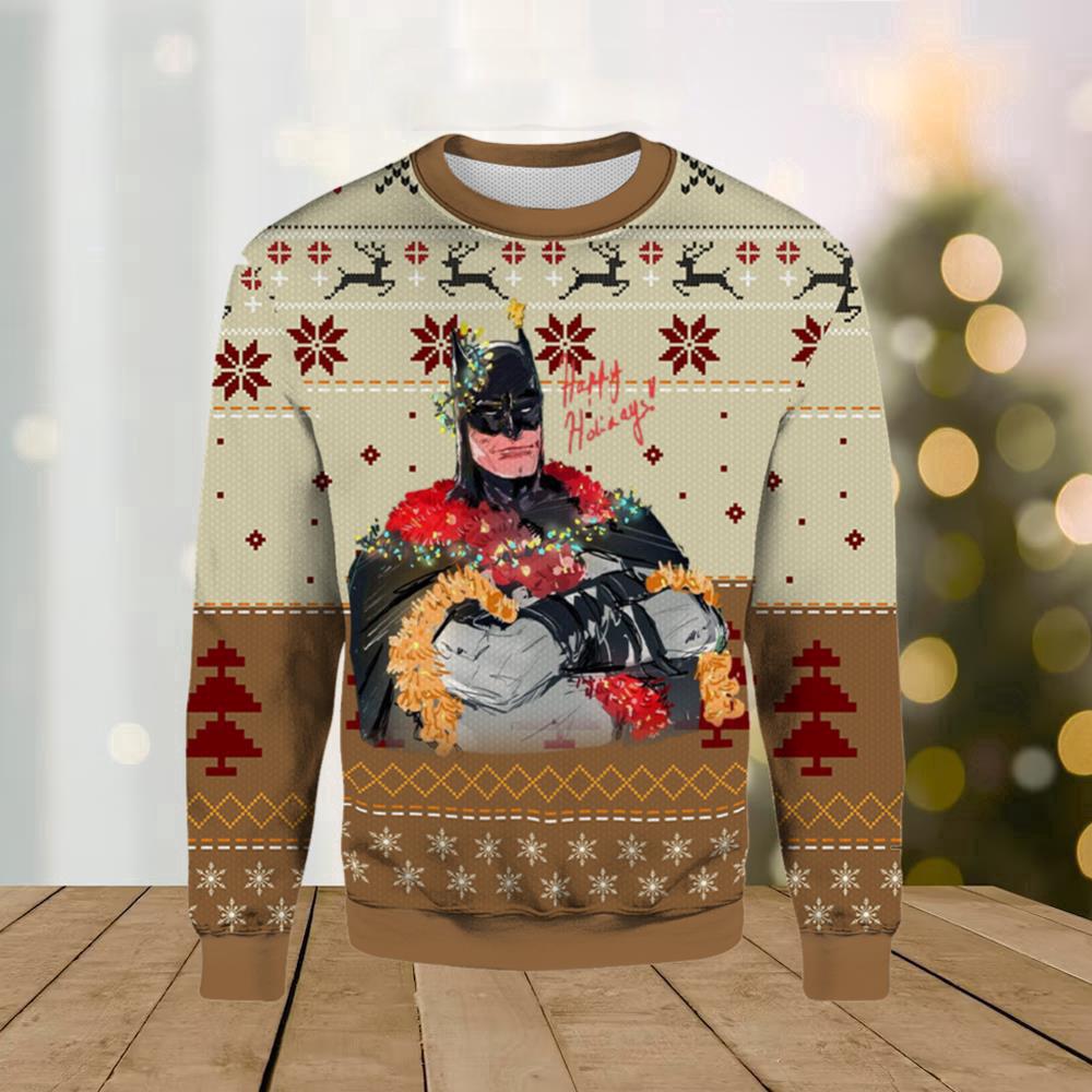 Batman And Melodrama Ugly Merry Christmas Sweater Batman And Melodrama Ugly Merry Christmas Sweater