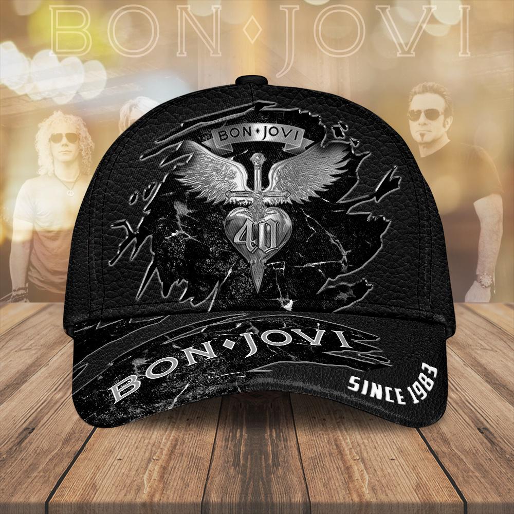 Bon Jovi Music Pattern Baseball Cap Print For Fans Bon Jovi Music Pattern Baseball Cap Print For Fans