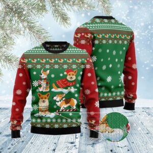 Corgi Snow Day Ugly Merry Christmas Sweater
