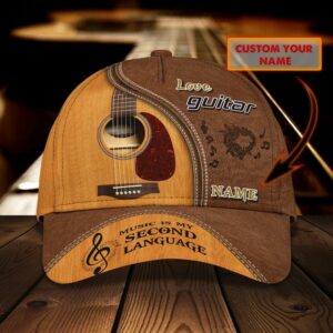 Custom Name Guitar Music Classic Baseball Cap
