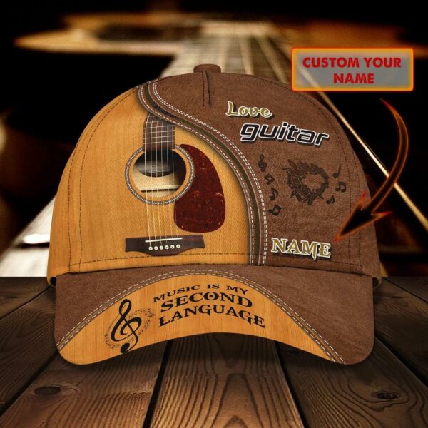 Custom Name Guitar Music Classic Baseball Cap