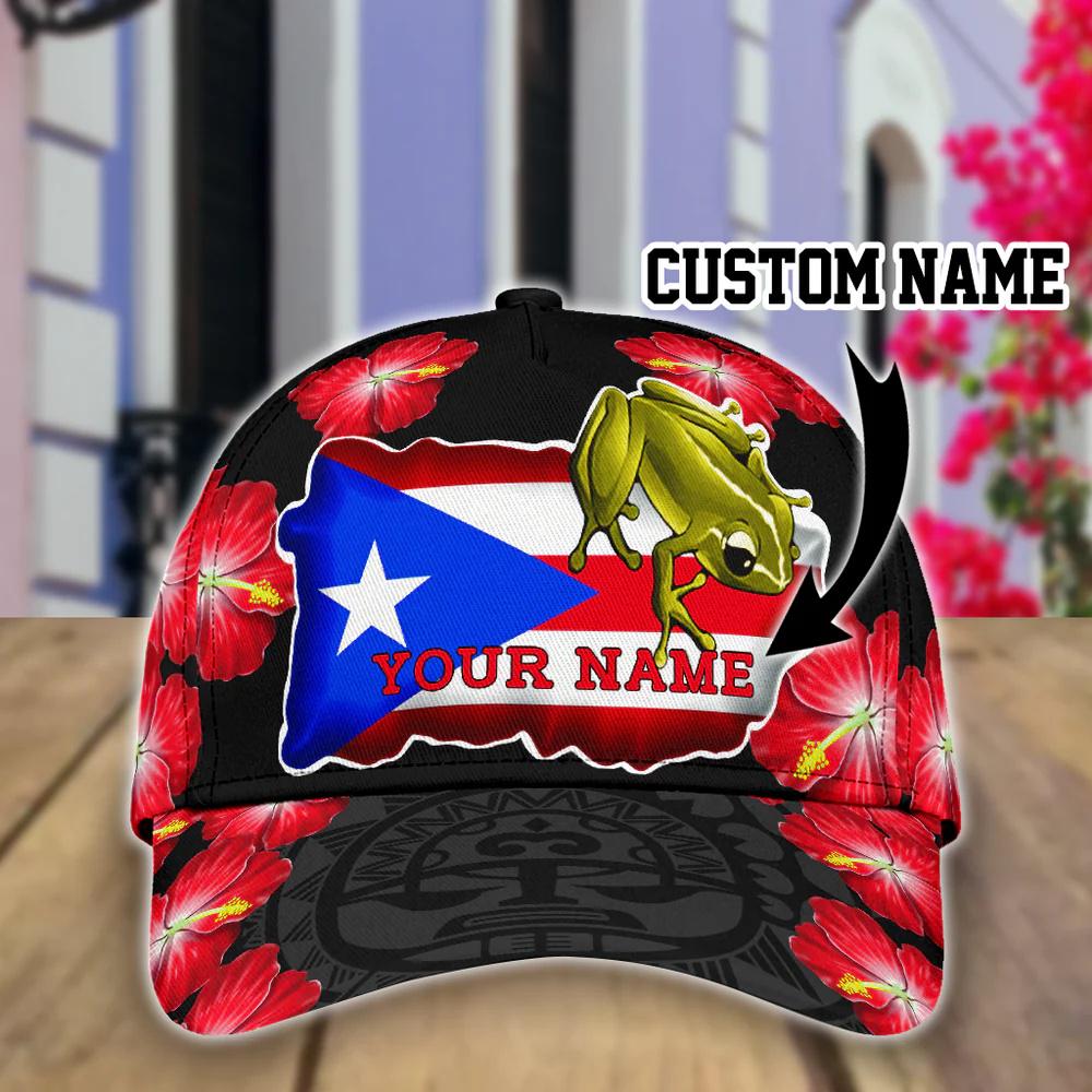 Custom Name Puerto Rico Hibiscus Classic Baseball Cap Custom Name Puerto Rico Hibiscus Classic Baseball Cap