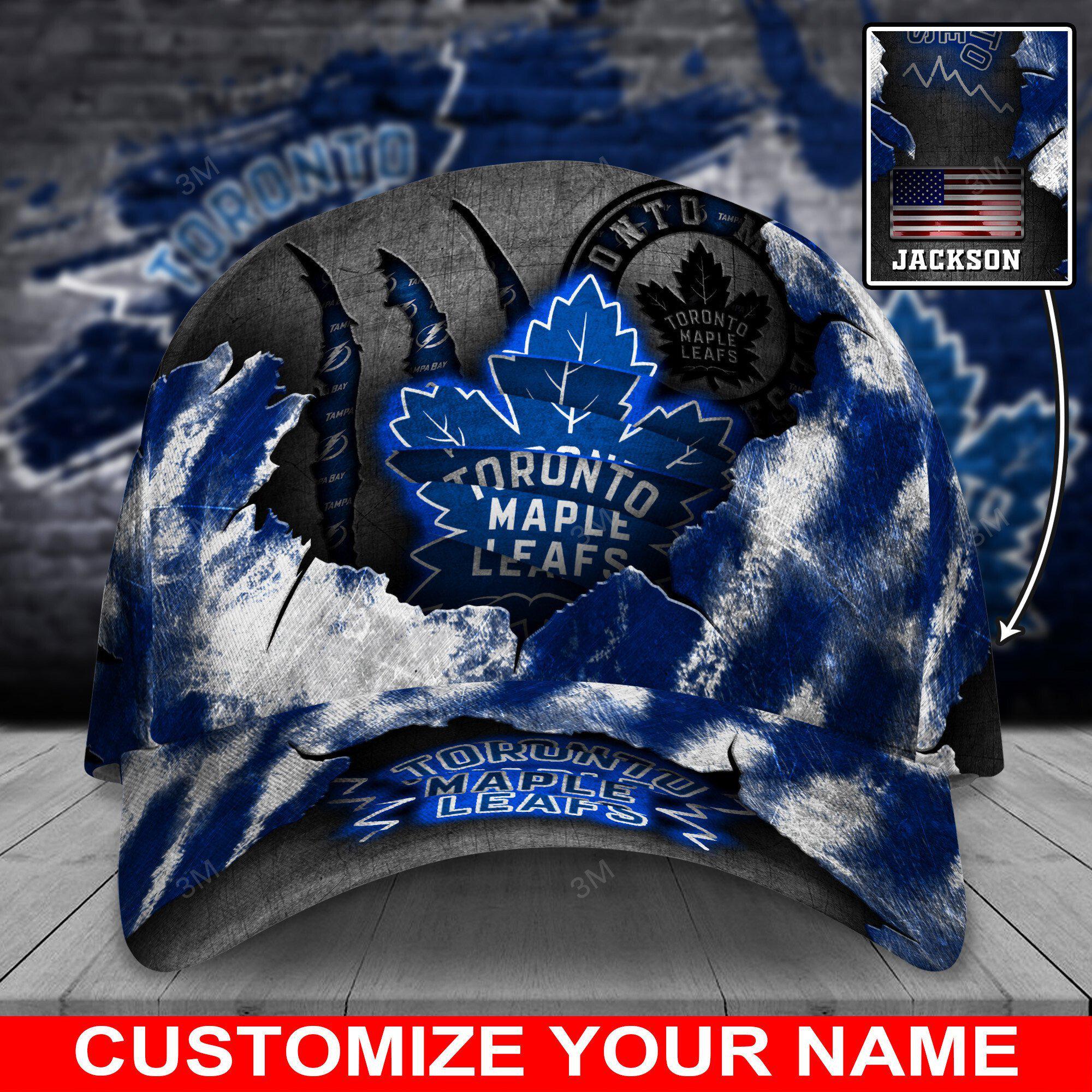 Custom Name Toronto Maple Leafs NHL Pattern Classic Baseball Cap Custom Name Toronto Maple Leafs NHL Pattern Classic Baseball Cap