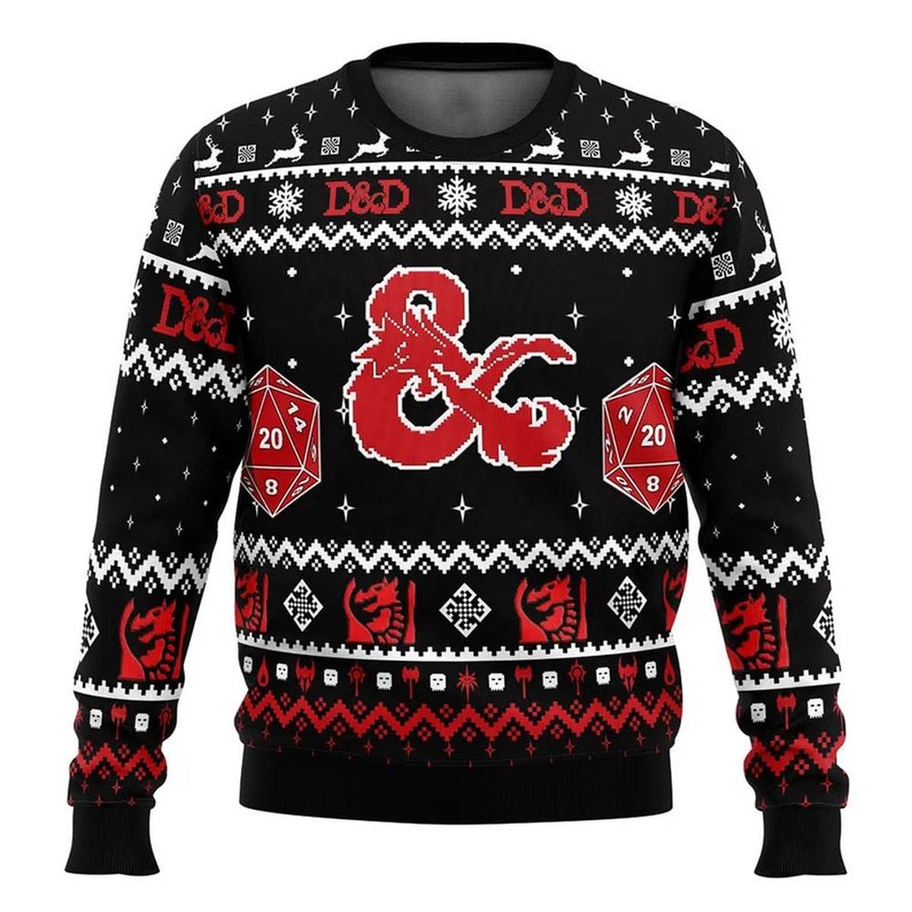 D&D Dungeons and Dragons Ugly Merry Christmas Sweater D&D Dungeons and Dragons Ugly Merry Christmas Sweater