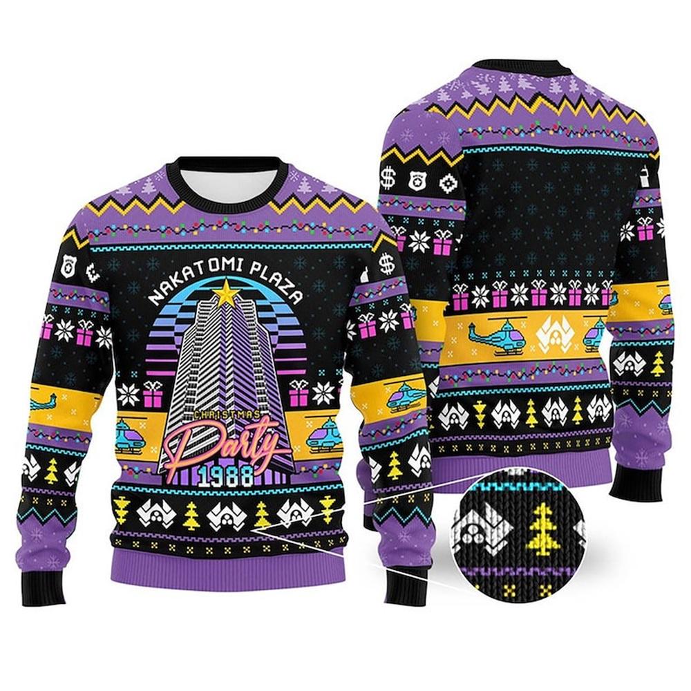 Die Hard Ugly Merry Christmas Sweater Nakatomi Plaza Die Hard Ugly Merry Christmas Sweater Nakatomi Plaza