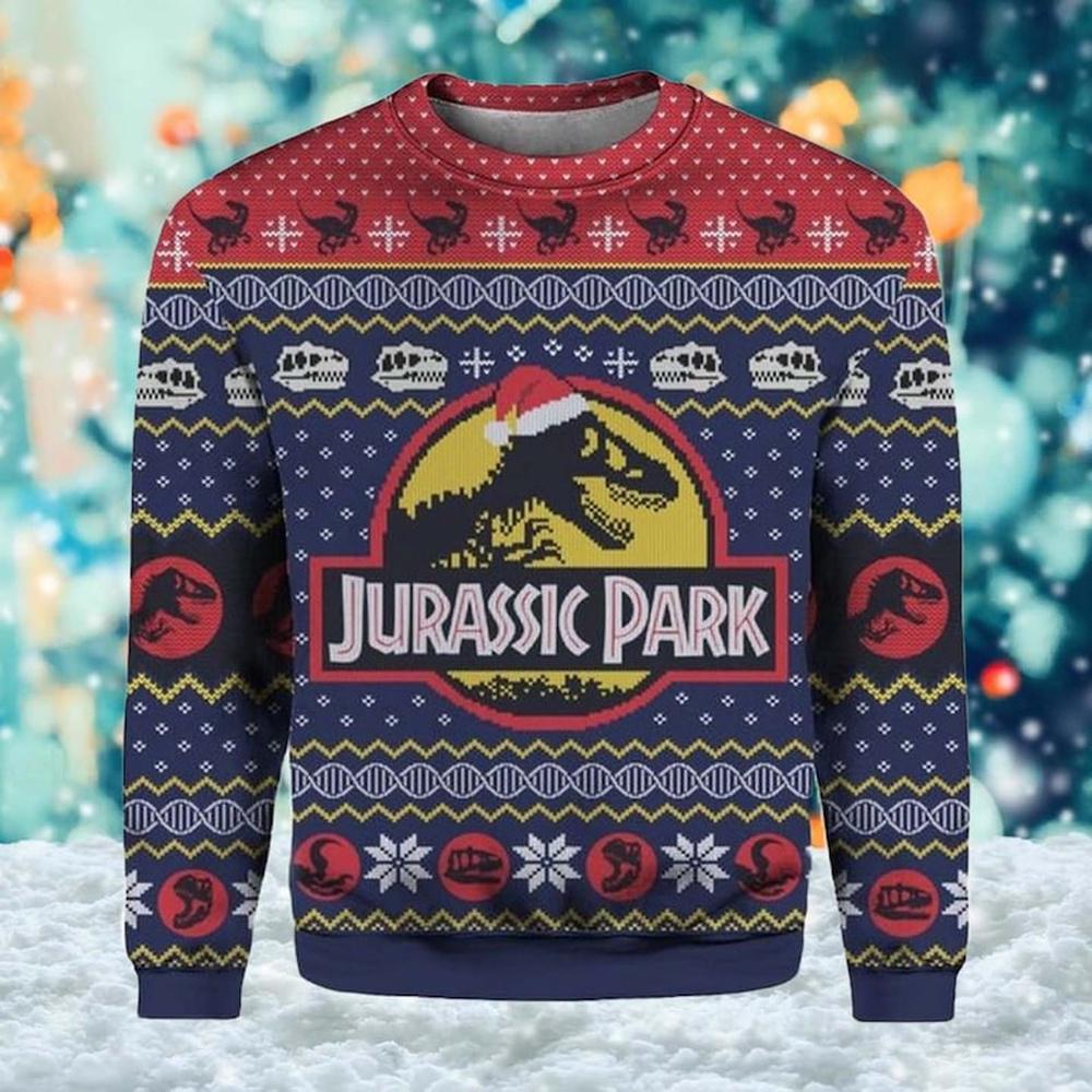 Dinosaur Park Ugly Merry Christmas Sweater Dinosaur Park Ugly Merry Christmas Sweater