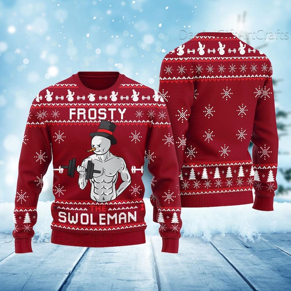 Frosty Swoleman Ugly Merry Christmas Sweater Frosty Swoleman Ugly Merry Christmas Sweater