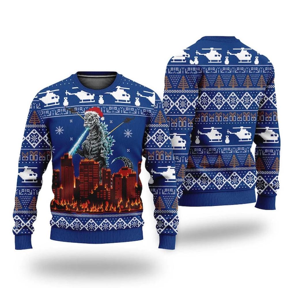 Godzillas Minus One Opening Night 3D All Over Printed Ugly Sweater Godzillas Minus One Opening Night 3D All Over Printed Ugly Sweater