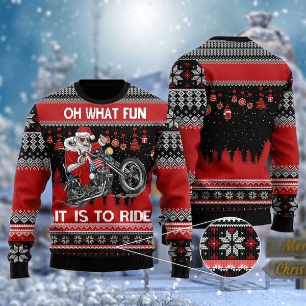Harley Davidson Oh What It Is To Ride Ugly Merry Christmas Sweater