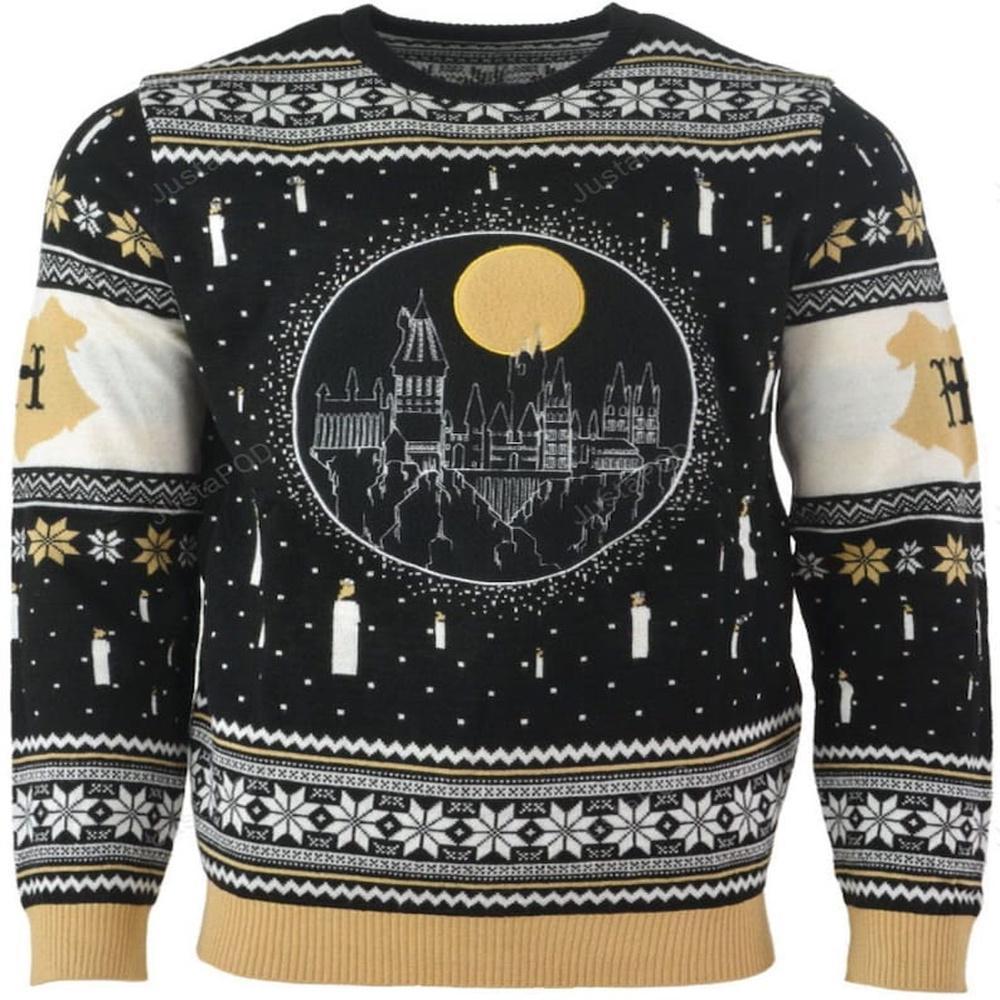 Harry Potter Hogwarts Castle Candles For Unisex Ugly Merry Christmas Sweater Harry Potter Hogwarts Castle Candles For Unisex Ugly Merry Christmas Sweater