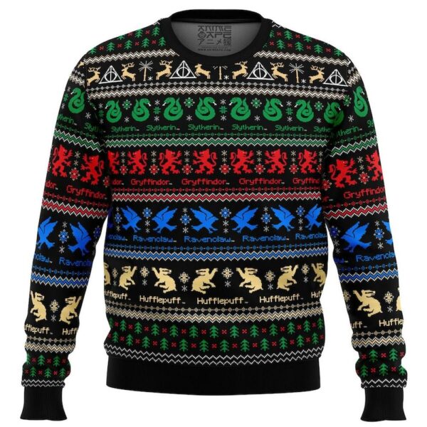 Harry Potter Hogwarts Houses Ugly Merry Christmas Sweater
