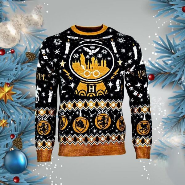 Harry Potter Snow Globe Merry Christmas Ugly Merry Christmas Sweater