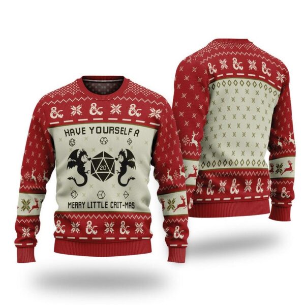 Have Yourself A Merry Little Crit-mas Dungeons & Dragons Ugly Merry Christmas Sweater