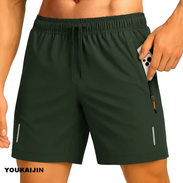 2025 Casual Sports Shorts for Men’s Summer Ice Silk Breathable Elastic Cool and Quick Drying Fashion Quick Drying Pants