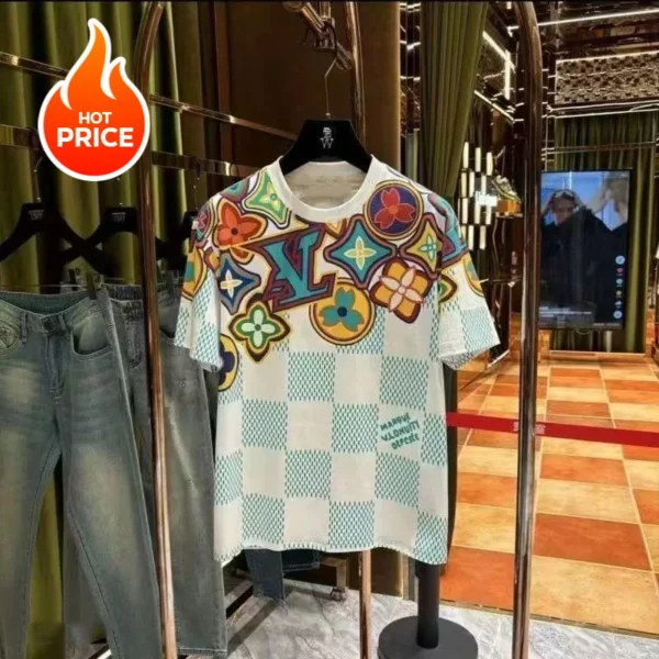 2025 Men’s Summer European Version Quick-drying T-shirt High-end Luxury Versatile Loose Men’s and Women’s Short Sleeves Moto