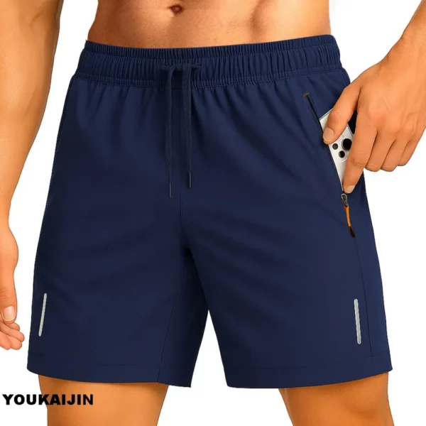 2025 Casual Sports Shorts for Men’s Summer Ice Silk Breathable Elastic Cool and Quick Drying Fashion Quick Drying Pants