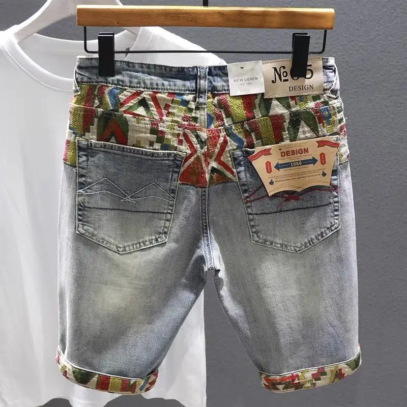Man Denim Shorts Selvedge Multi Color Short Jeans Pants for Men Graphic Ripped Luxury Jorts Distressed Harajuku Xl Xxxl Buttons Man Denim Shorts Selvedge Multi Color Short Jeans Pants for Men Graphic Ripped Luxury Jorts Distressed Harajuku Xl Xxxl Buttons