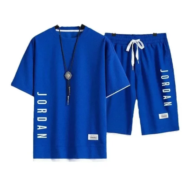 Stylish casual T-shirt + Shorts set Men’s sports set Loose comfortable low Run 2025 men’s summer Waffle suit