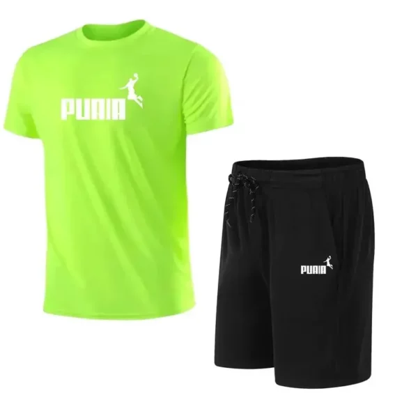 Men’s summer sportswear tops, T-shirts, sports shorts, 2025 new T-shirt sets, quick-drying clothes
