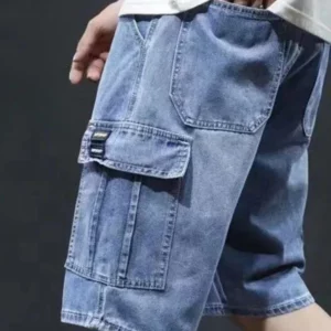 Man Denim Shorts Black Gray Cargo Short Jeans Pants for Men with Pockets Popular Buttons Vintage Trend 2024 Comfortable Thin 1 kf Sa79b53263df64369877483594af90a9cL