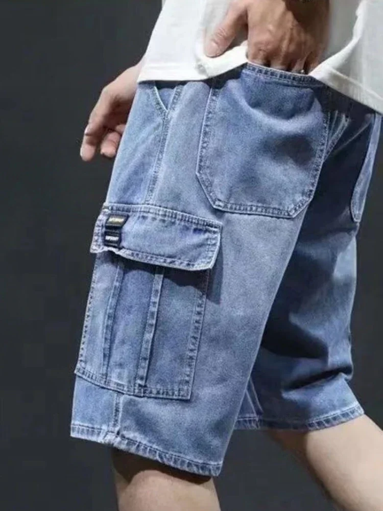 Man Denim Shorts Black Gray Cargo Short Jeans Pants for Men with Pockets Popular Buttons Vintage Trend 2024 Comfortable Thin Man Denim Shorts Black Gray Cargo Short Jeans Pants for Men with Pockets Popular Buttons Vintage Trend 2024 Comfortable Thin