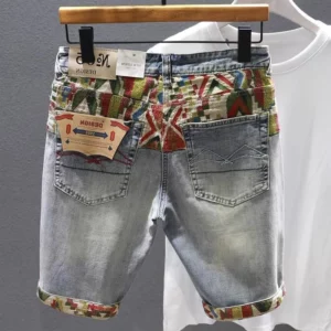 Man Denim Shorts Selvedge Multi Color Short Jeans Pants for Men Graphic Ripped Luxury Jorts Distressed Harajuku Xl Xxxl Buttons 3 kf Sbd5df8004c3e4cada8fdc9ec08e81baeW