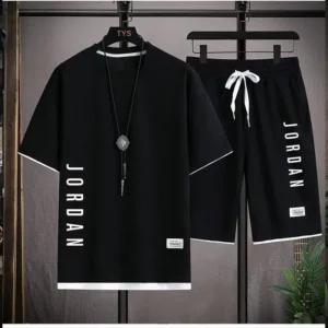 Stylish casual T-shirt + Shorts set Men’s sports set Loose comfortable low Run 2025 men’s summer Waffle suit