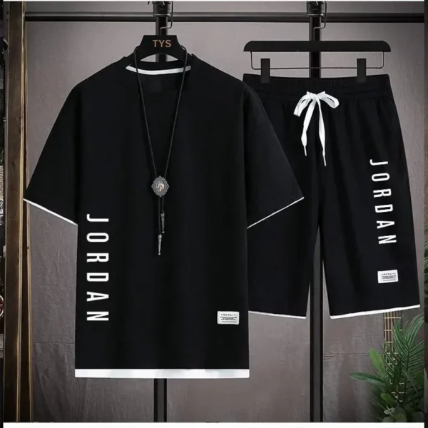 Stylish casual T-shirt + Shorts set Men’s sports set Loose comfortable low Run 2025 men’s summer Waffle suit