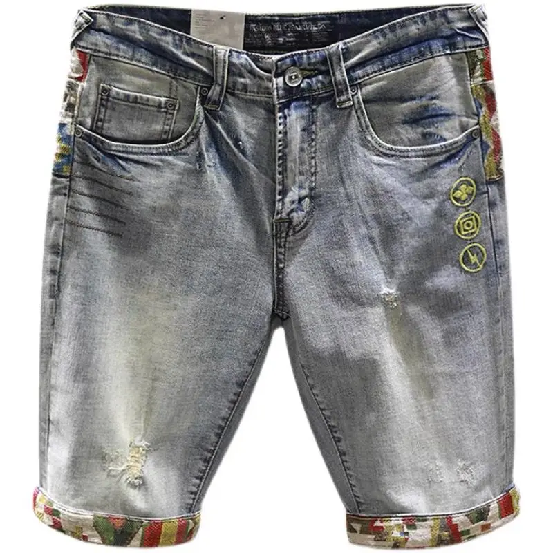 Man Denim Shorts Selvedge Multi Color Short Jeans Pants for Men Graphic Ripped Luxury Jorts Distressed Harajuku Xl Xxxl Buttons Man Denim Shorts Selvedge Multi Color Short Jeans Pants for Men Graphic Ripped Luxury Jorts Distressed Harajuku Xl Xxxl Buttons