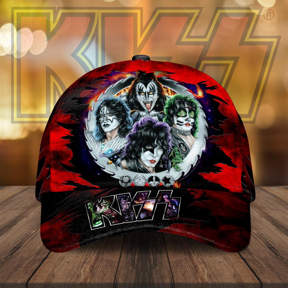 Kiss Face Baseball Cap Print For Fans Kiss Face Baseball Cap Print For Fans