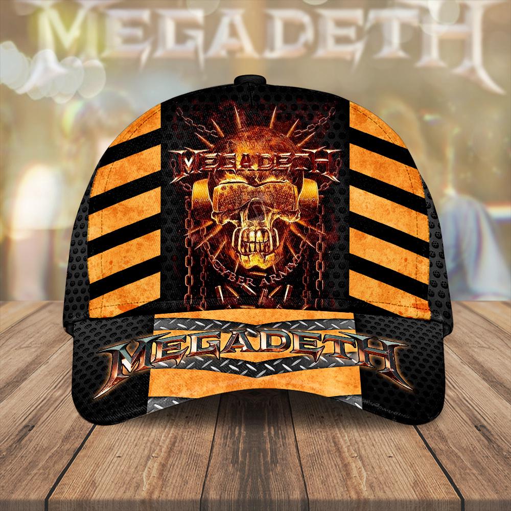 Megadeth Music Skull Baseball Cap Print For Fans Megadeth Music Skull Baseball Cap Print For Fans