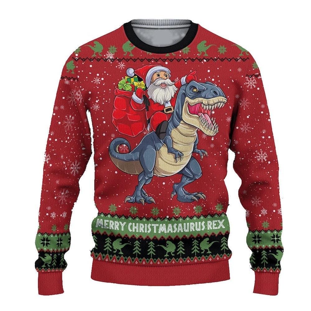 Merry Christmasaurus Rex Dinosaur Ugly Merry Christmas Sweater Merry Christmasaurus Rex Dinosaur Ugly Merry Christmas Sweater
