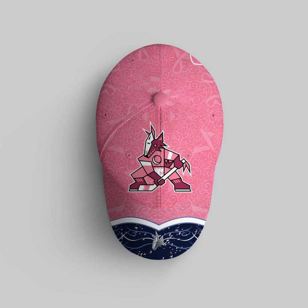 NHL Arizona Coyotes Hockey Fights Against CancerBaseball Cap NHL Arizona Coyotes Hockey Fights Against CancerBaseball Cap
