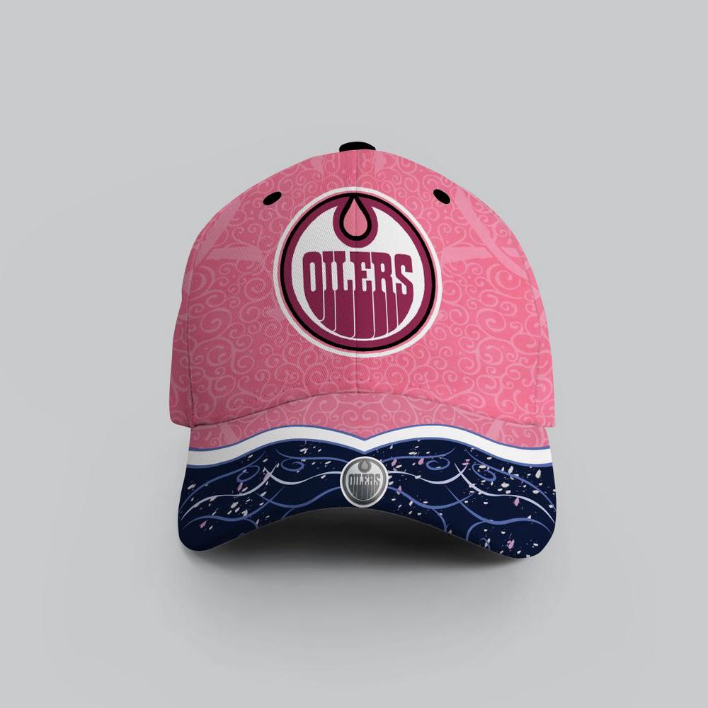 NHL Edmonton Oilers Hockey Fights Against CancerBaseball Cap NHL Edmonton Oilers Hockey Fights Against CancerBaseball Cap