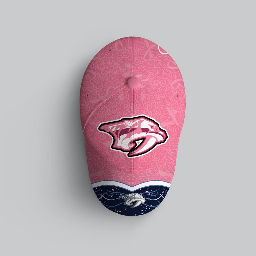NHL Nashville Predators Hockey Fights Against CancerBaseball Cap NHL Nashville Predators Hockey Fights Against CancerBaseball Cap