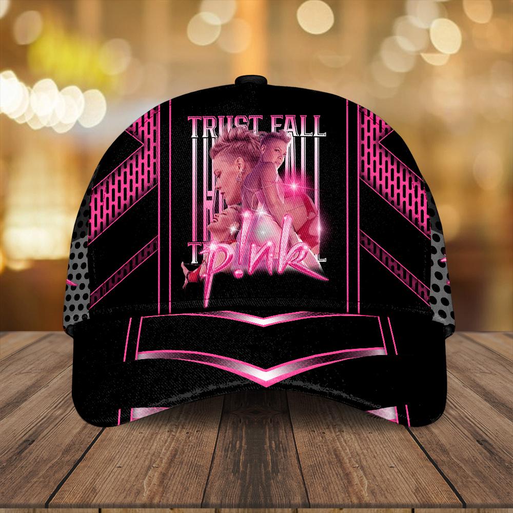 P!nk Music Trust Fall Pattern Baseball Cap Print For Fans P!nk Music Trust Fall Pattern Baseball Cap Print For Fans